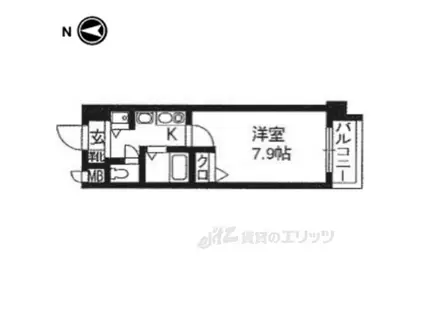 プレサンス京大南(1K/3階)の間取り写真