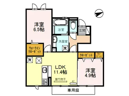 サンライズイン今宿(2LDK/1階)の間取り写真