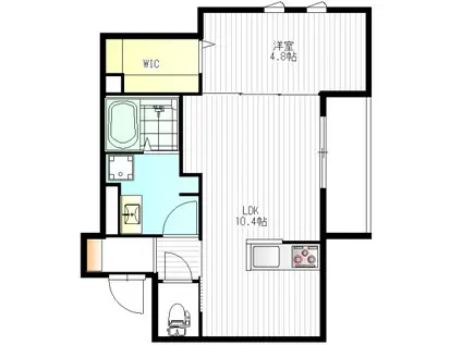 アシアリー(1LDK/3階)の間取り写真