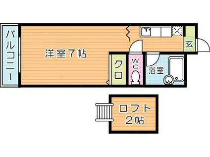 オアシス小倉東(1K/2階)の間取り写真
