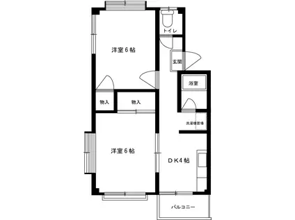 コーポラス新村(2DK/3階)の間取り写真