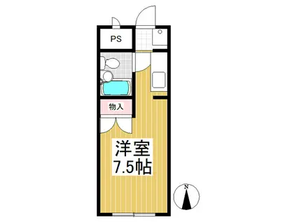 山崎マンション(ワンルーム/1階)の間取り写真