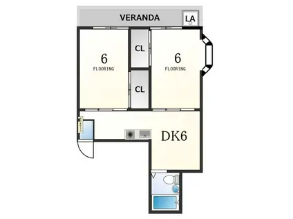 ミキハウス(2DK/3階)の間取り写真