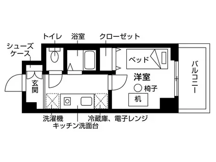 STARSHIP南茨木I(1K/9階)の間取り写真