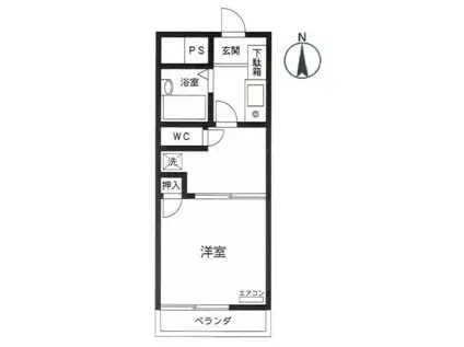 ハイツ・ウェステリア(1SK/1階)の間取り写真