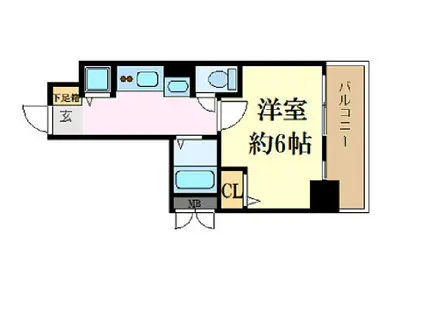 プレサンス心斎橋モデルノ(1K/12階)の間取り写真