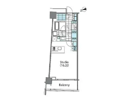 コンフォリア新宿イーストサイドタワー(ワンルーム/2階)の間取り写真
