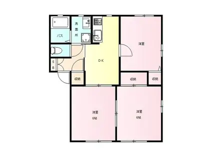 サニーコートB(3DK/2階)の間取り写真