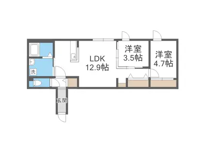 シティノーブル南郷13丁目(2LDK/3階)の間取り写真