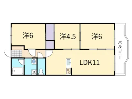 第三北村マンション(3LDK/3階)の間取り写真