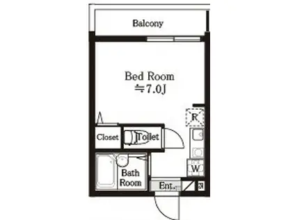 MELDIA仲宿(ワンルーム/1階)の間取り写真