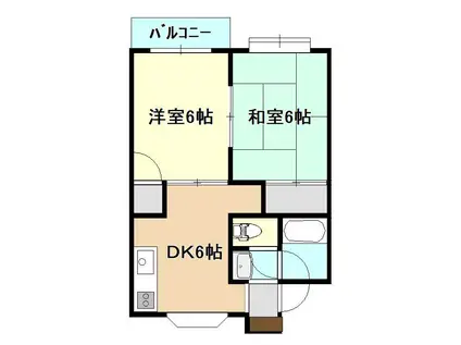 ソーラ牧I(2DK/1階)の間取り写真