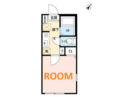 サウス LAGOON大岡1丁目(1K/2階)の間取り写真