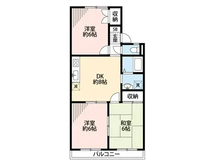 クレスト藤沢参番館(3DK/1階)の間取り写真