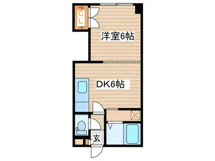 ノースタウン17(1DK/1階)の間取り写真