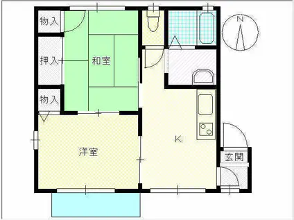 ハイツエナC(2K/2階)の間取り写真