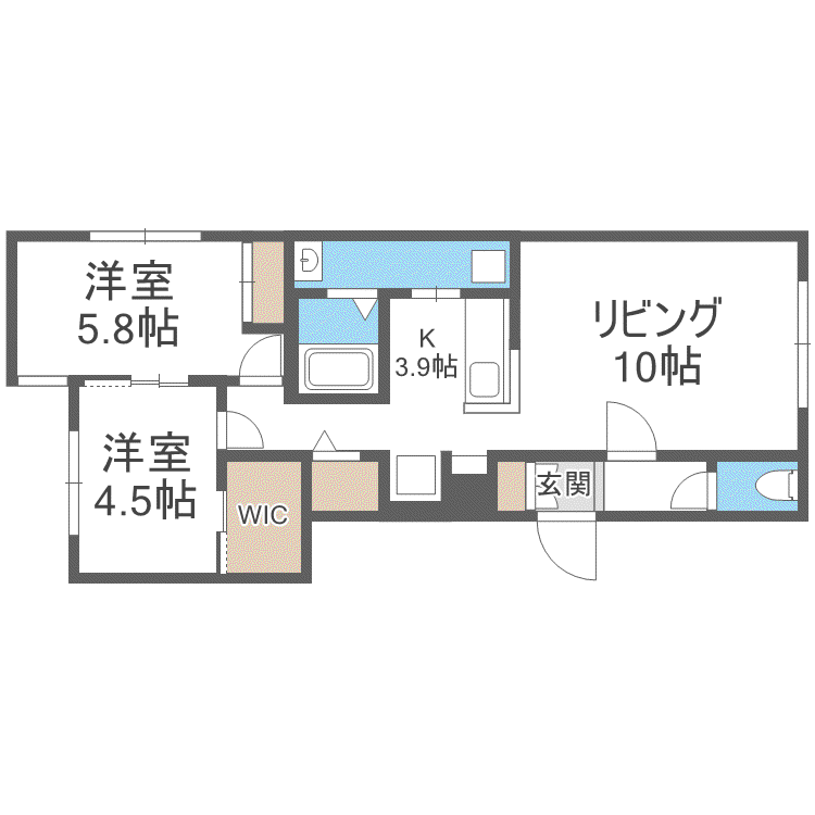 MKガーデン澄川(2LDK/1階)の間取り写真