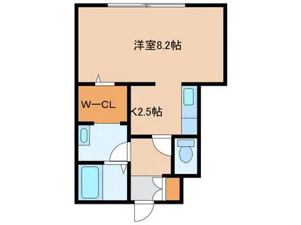 MIHARA FLATSミハラフラッツ(1K/1階)の間取り写真