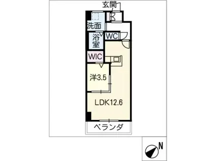 DIAMANTE LUOGO(1LDK/5階)の間取り写真
