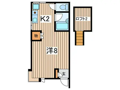 コーポ山良(1K/2階)の間取り写真