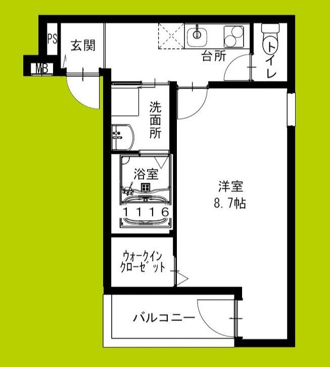 フジパレス湊駅南(1K/2階)の間取り写真