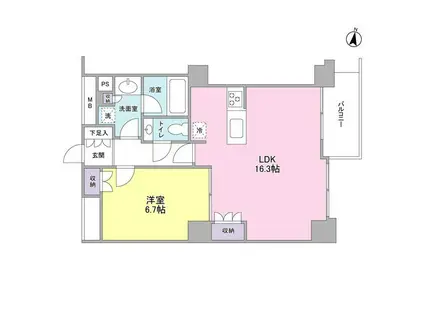 プレディアスタイル池上南イースト(1LDK/7階)の間取り写真