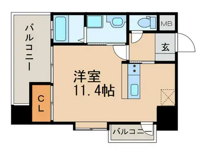 アヴィタシヨン浅生通(ワンルーム/6階)の間取り写真