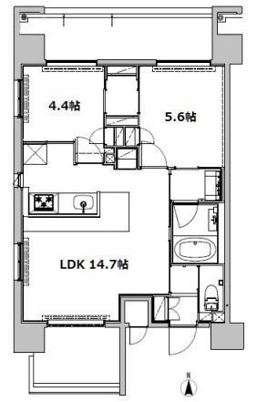 B CITY ART RESIDENCE CENTRALPARK(2LDK/4階)の間取り写真