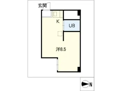 大須ウエスト(ワンルーム/5階)の間取り写真