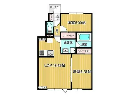 FAREESTI(2LDK/1階)の間取り写真