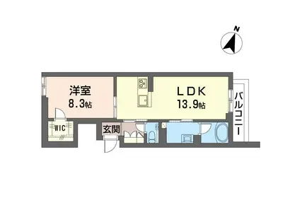 ロワール(1LDK/1階)の間取り写真