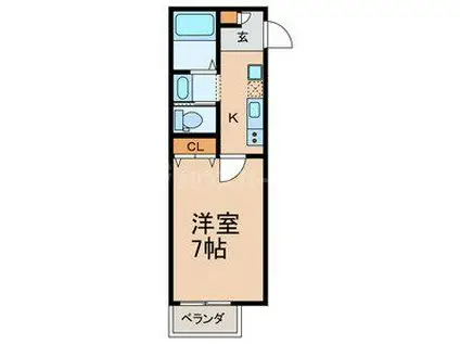 キャメル津田沼II(1K/2階)の間取り写真