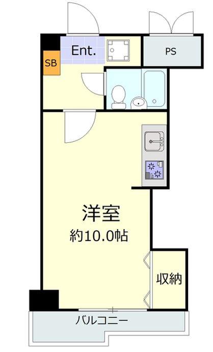 カーサ大島(ワンルーム/3階)の間取り写真