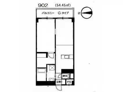 ライブオーク幟町(1LDK/5階)の間取り写真