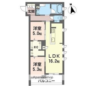フェール シュヴァル(2LDK/2階)の間取り写真