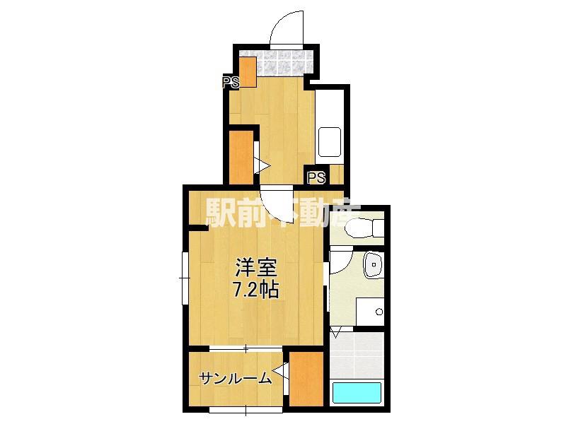 デュルセ大財(1K/1階)の間取り写真