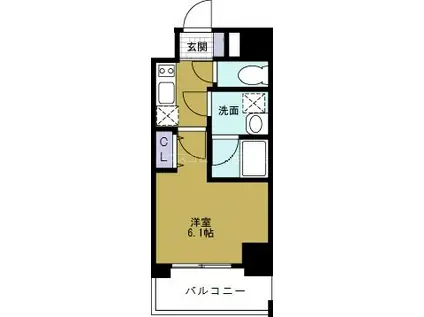 ブランTAT弁天町(1K/9階)の間取り写真