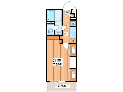 アーバンハイツ定禅寺(1K/4階)の間取り写真