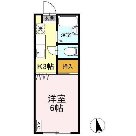 コスモガーデン(1K/1階)の間取り写真