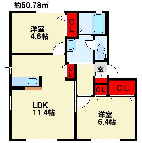 マメゾン志井(2LDK/2階)の間取り写真