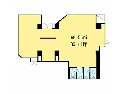 CUALZOミナミアオヤマ(ワンルーム/1階)の間取り写真