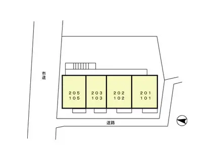ボナールII(1LDK/2階)の間取り写真