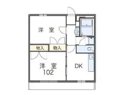 レオパレスパインヒル(2DK/2階)の間取り写真