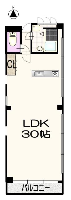 Fメゾン代官町(1LDK/4階)の間取り写真