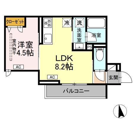 セレスティア徳丸 A(1LDK/2階)の間取り写真