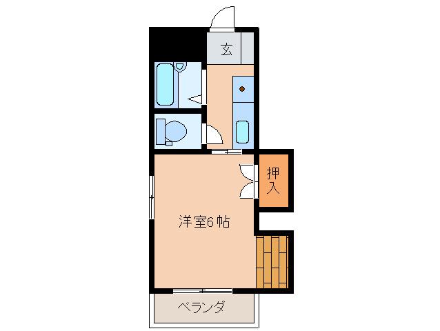 メタリックビイラ(1K/1階)の間取り写真