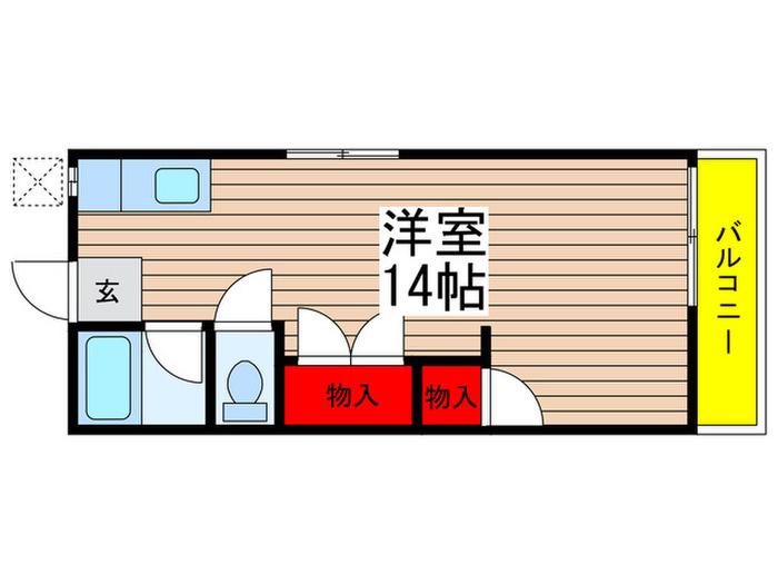 コーポ藤(ワンルーム/1階)の間取り写真