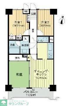 ライオンズマンション日吉南(3DK/5階)の間取り写真