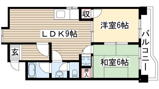 レジデンス・オーミ(2LDK/4階)の間取り写真