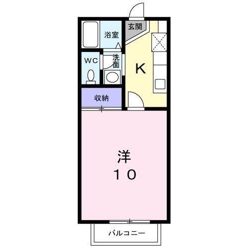 AN D(1K/2階)の間取り写真